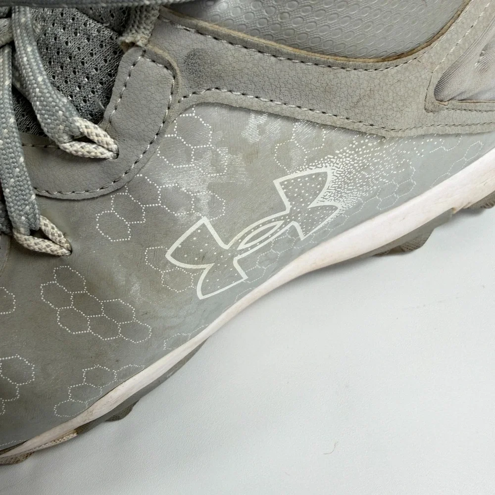 Under‎ Armour Harper 8 Mid RM Baseball Cleats Grey Metallic Mens Size 11.5